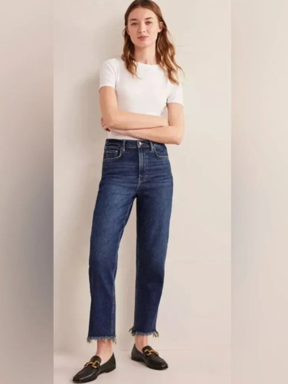 Boden High Rise Classic Slim Jeans, Medium Wash, W28 L32